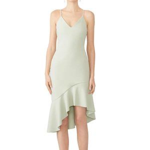 Elliatt Artemis Strap Midi Dress in Green Crepe